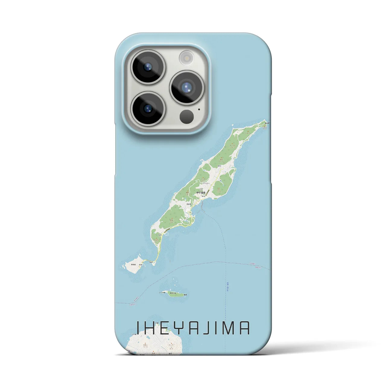 【伊平屋島(沖縄県)】地図柄iPhoneケース(バックカバータイプ)