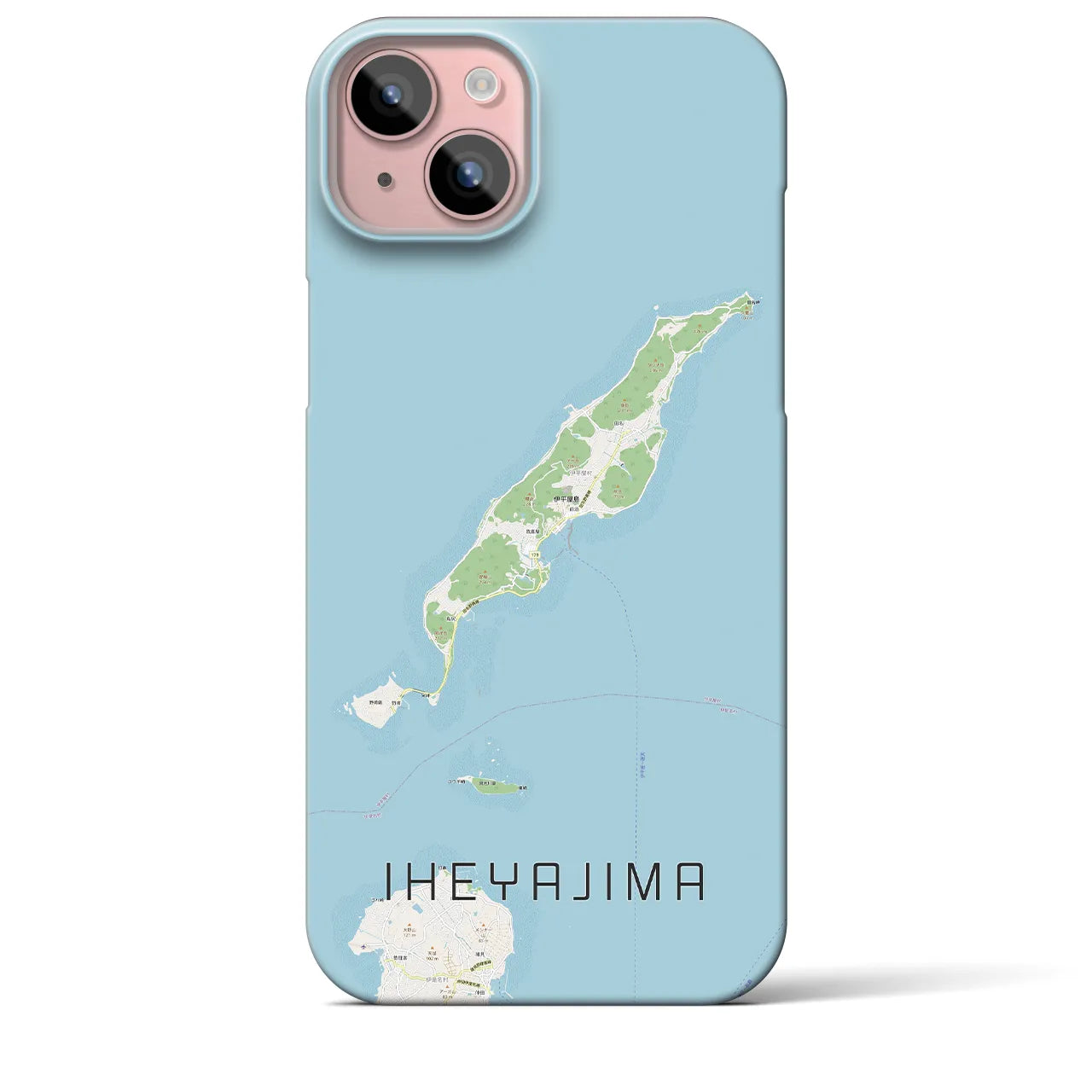 【伊平屋島(沖縄県)】地図柄iPhoneケース(バックカバータイプ)
