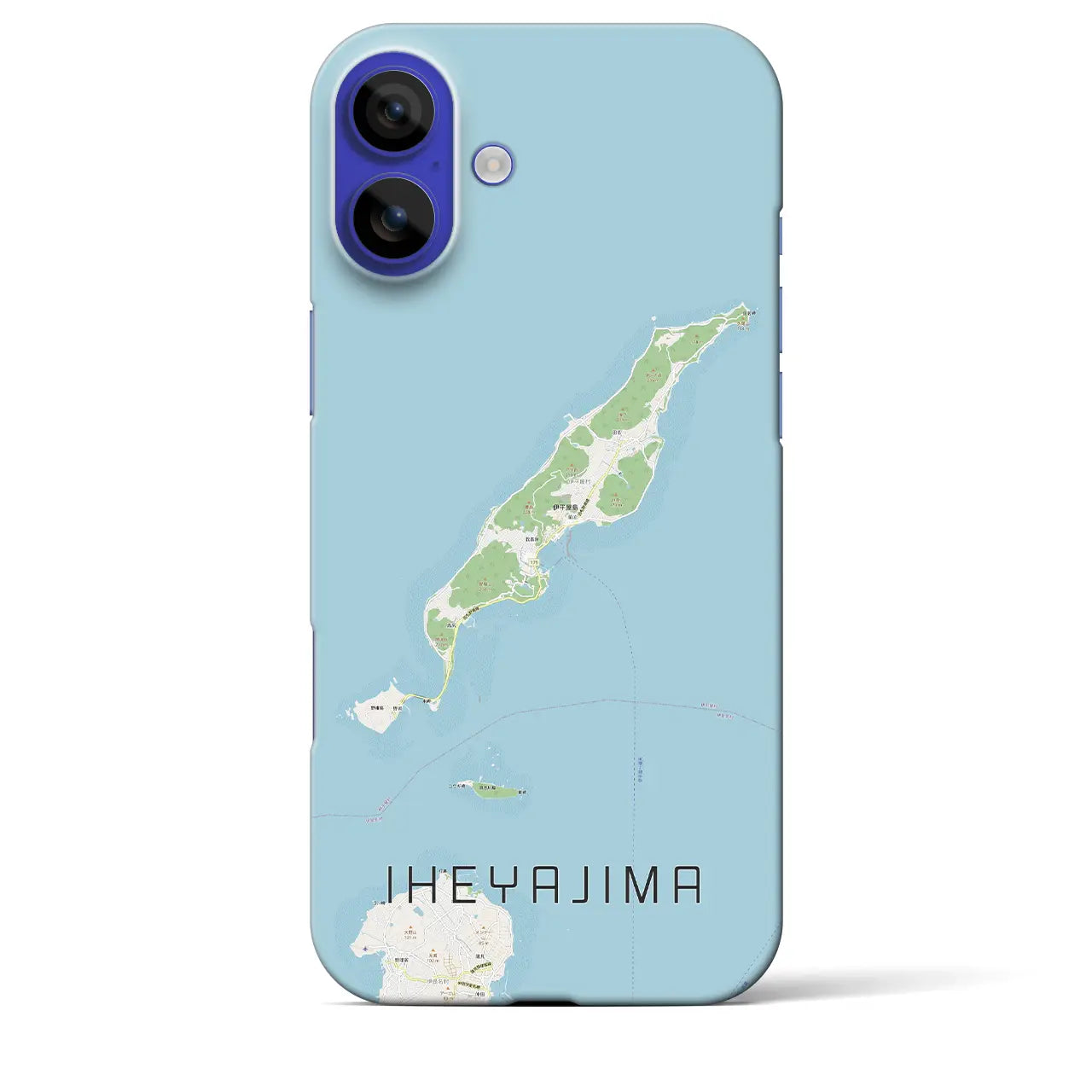 【伊平屋島(沖縄県)】地図柄iPhoneケース(バックカバータイプ)