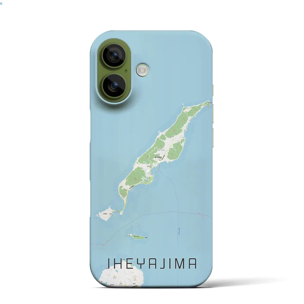 【伊平屋島(沖縄県)】地図柄iPhoneケース(バックカバータイプ)ブラック・iPhone 17 Pro Max 用