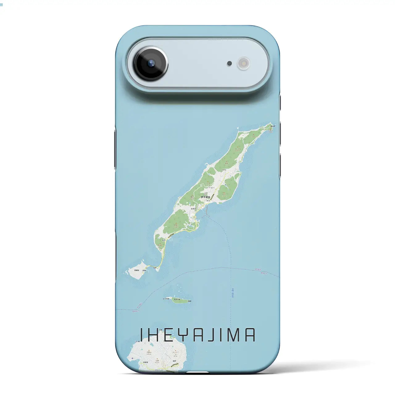【伊平屋島(沖縄県)】地図柄iPhoneケース(バックカバータイプ)
