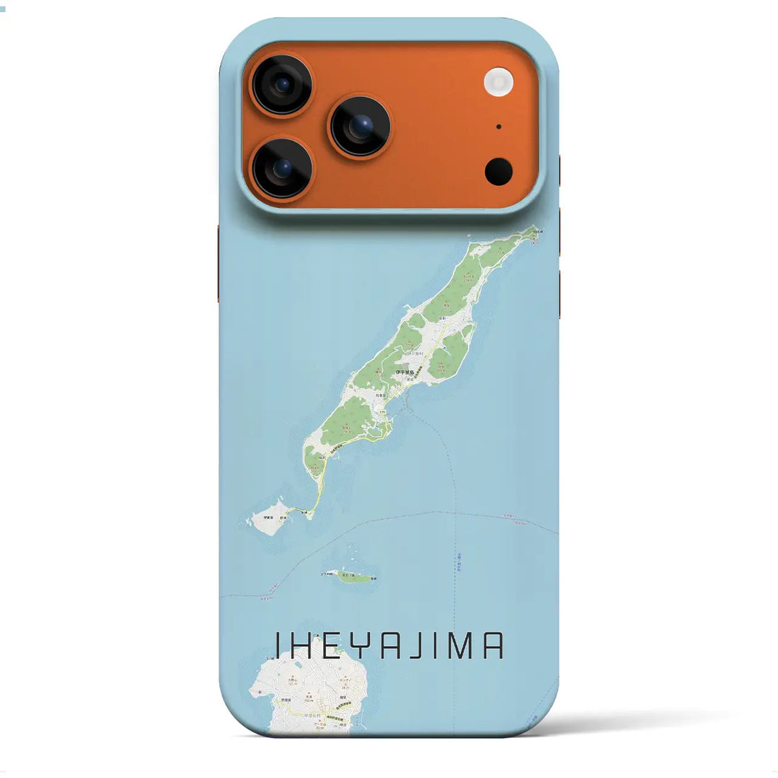 【伊平屋島(沖縄県)】地図柄iPhoneケース(バックカバータイプ)ナチュラル・iPhone 17 Pro Max 用