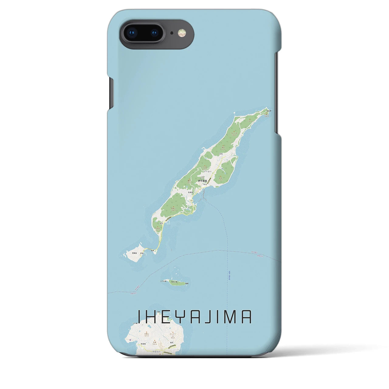 【伊平屋島(沖縄県)】地図柄iPhoneケース(バックカバータイプ)