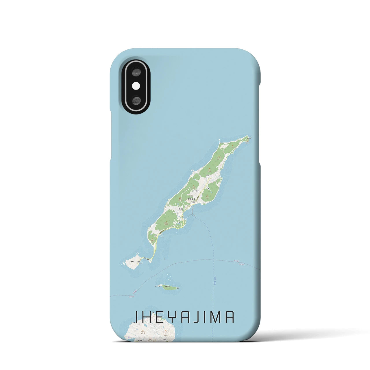 【伊平屋島(沖縄県)】地図柄iPhoneケース(バックカバータイプ)