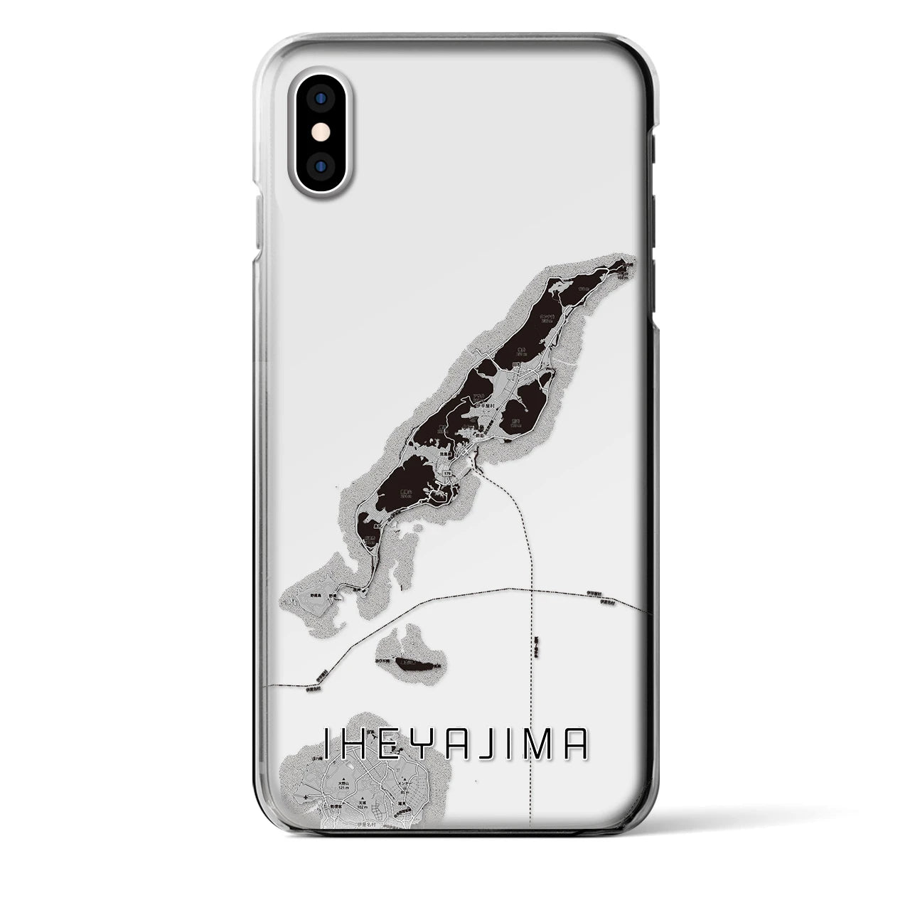 【伊平屋島(沖縄県)】地図柄iPhoneケース(クリアタイプ)