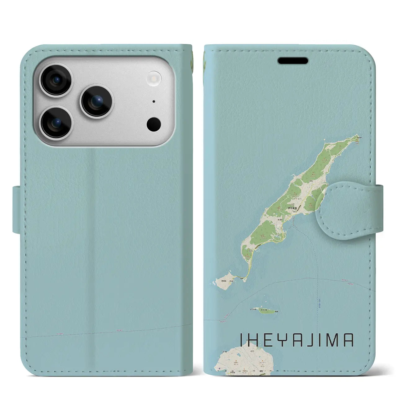 【伊平屋島(沖縄県)】地図柄iPhoneケース(手帳タイプ)