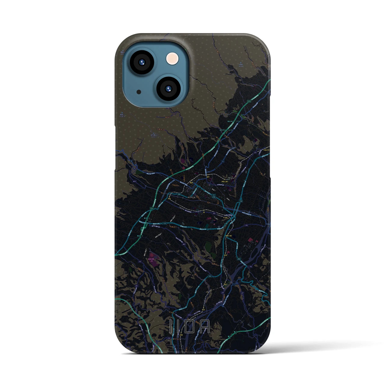 【飯田(長野県)】地図柄iPhoneケース(バックカバータイプ)