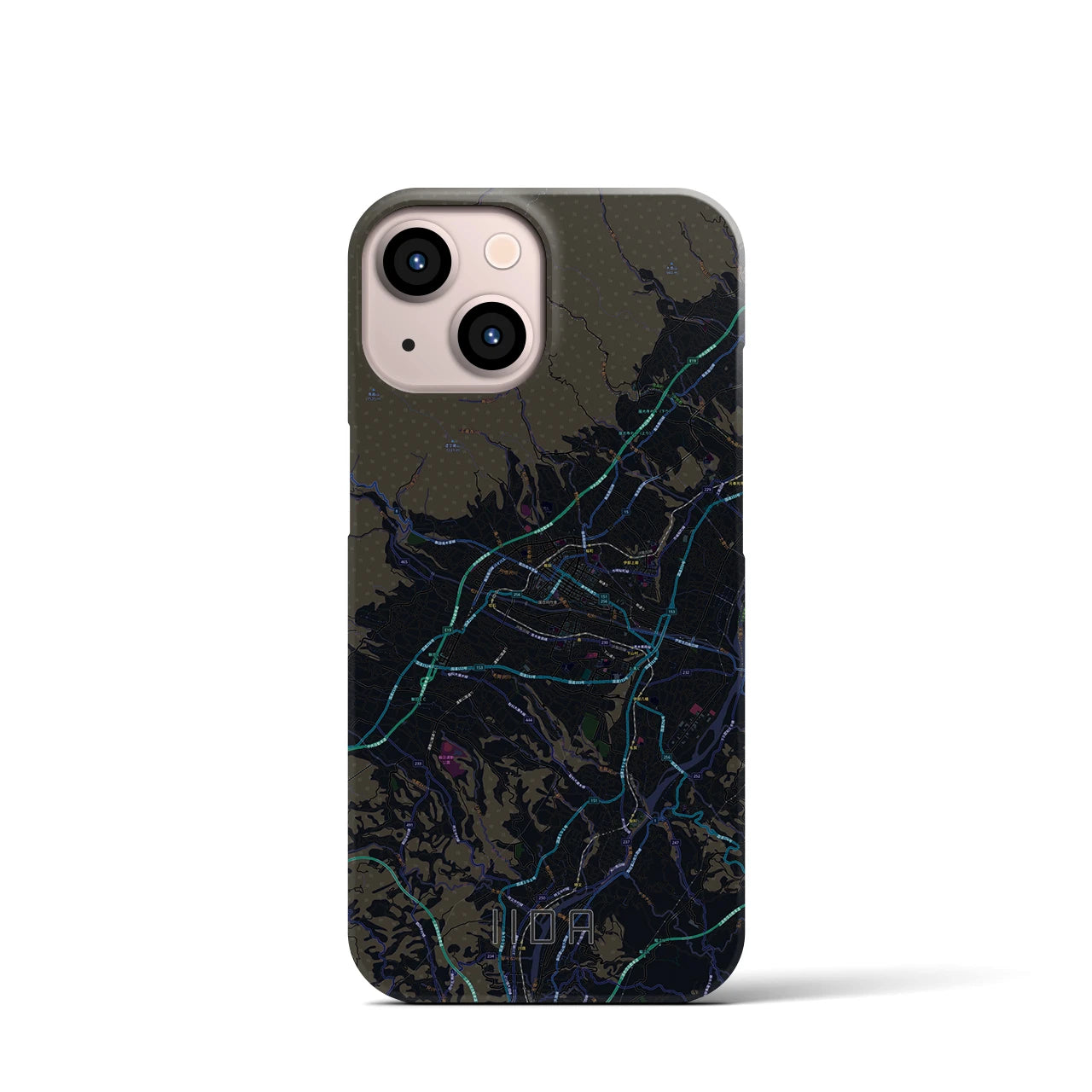 【飯田(長野県)】地図柄iPhoneケース(バックカバータイプ)