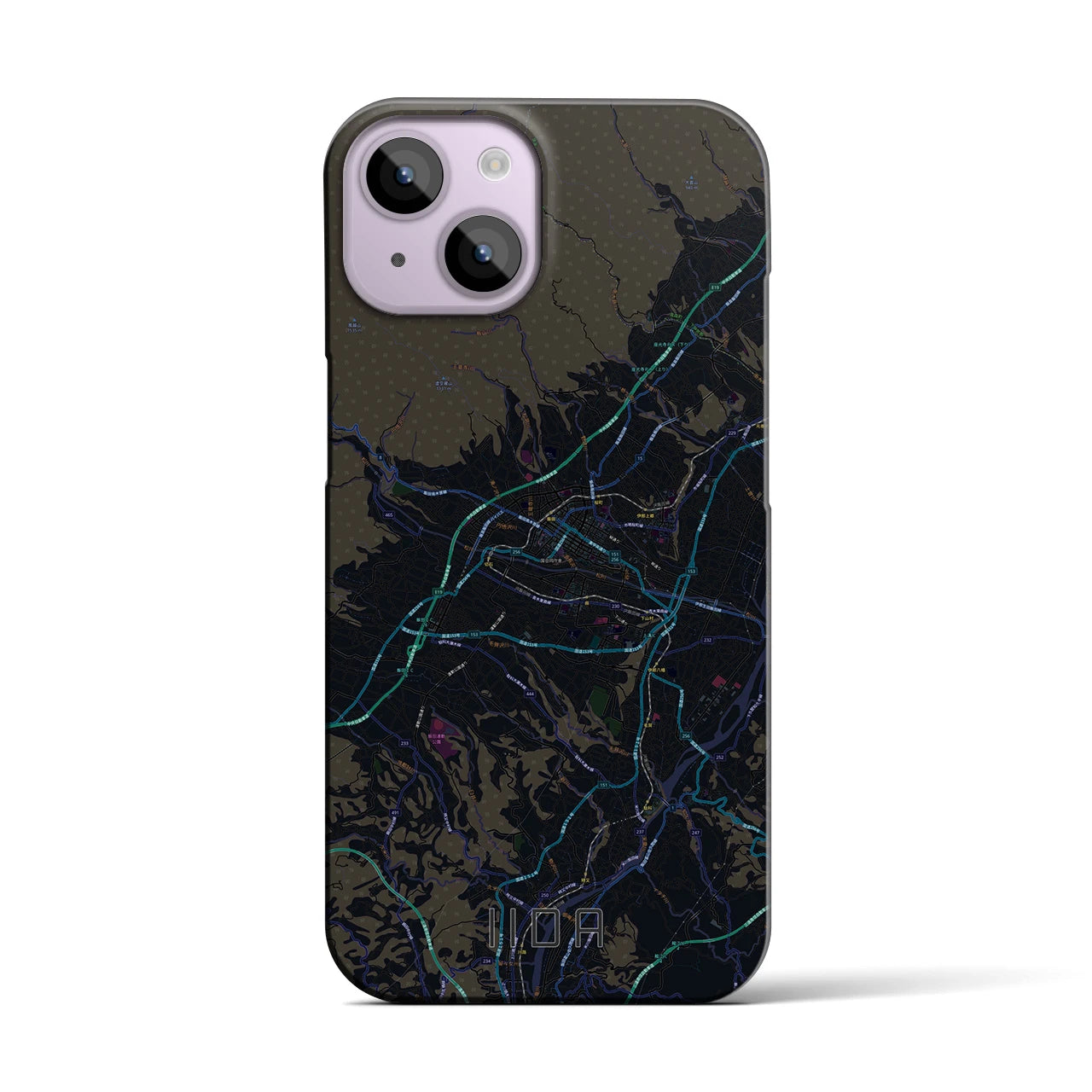 【飯田(長野県)】地図柄iPhoneケース(バックカバータイプ)