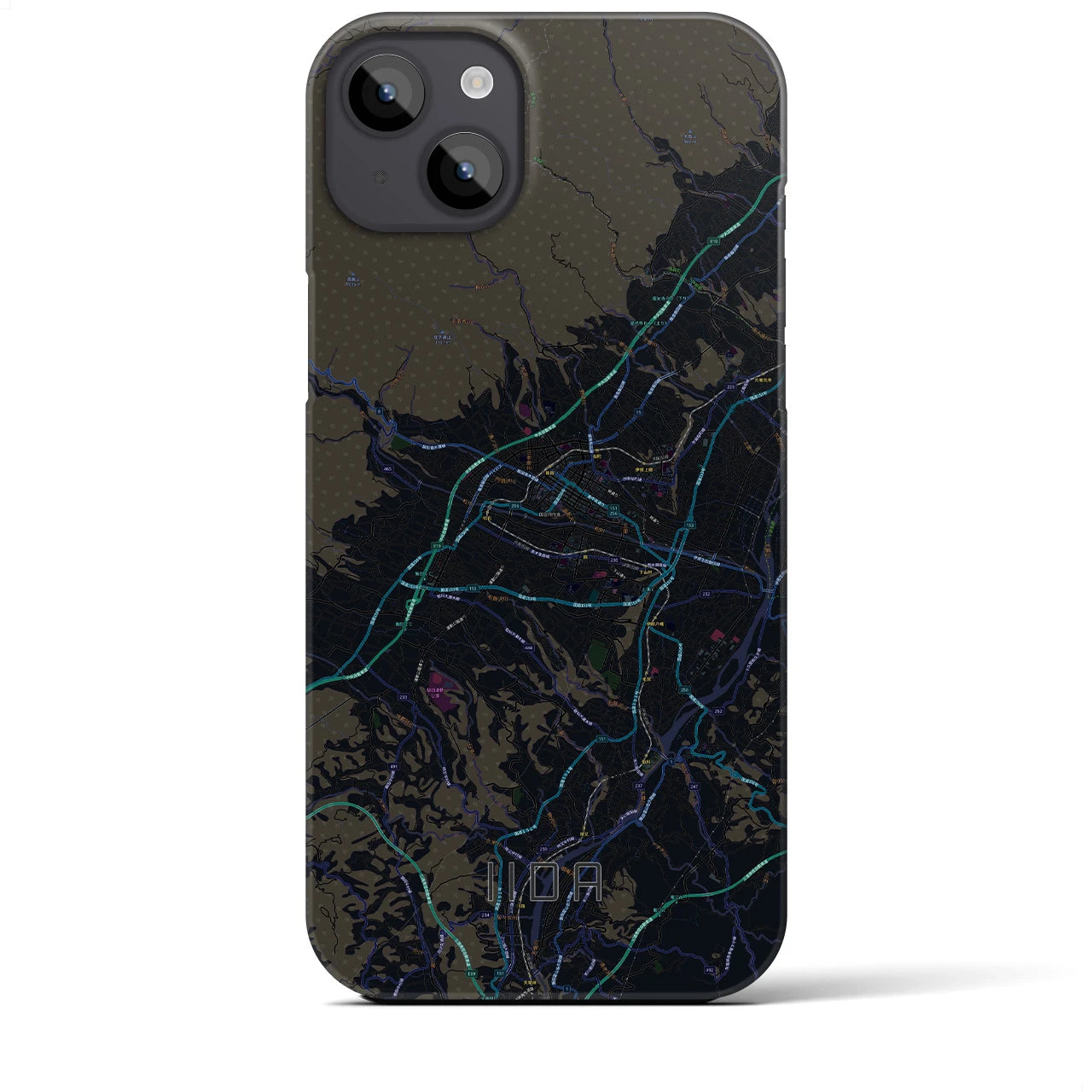 【飯田(長野県)】地図柄iPhoneケース(バックカバータイプ)