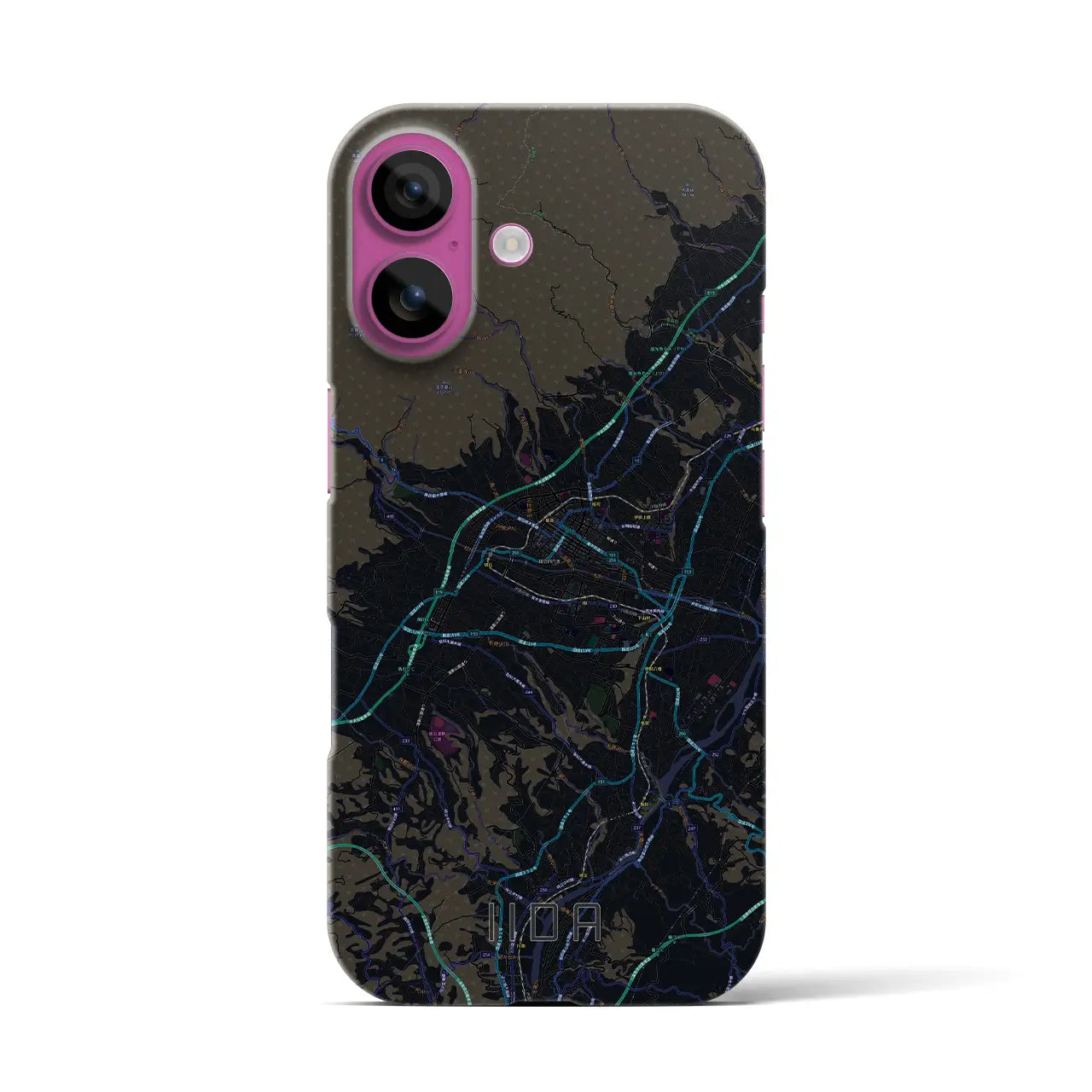 【飯田(長野県)】地図柄iPhoneケース(バックカバータイプ)
