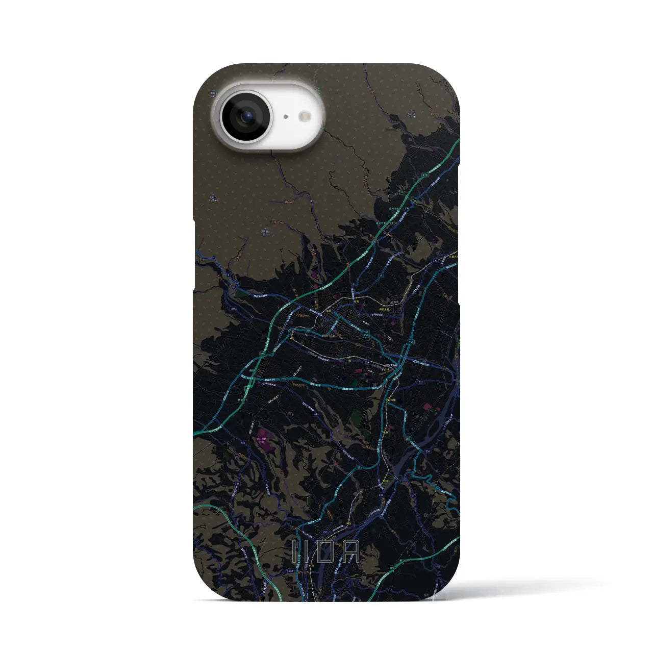 【飯田(長野県)】地図柄iPhoneケース(バックカバータイプ)