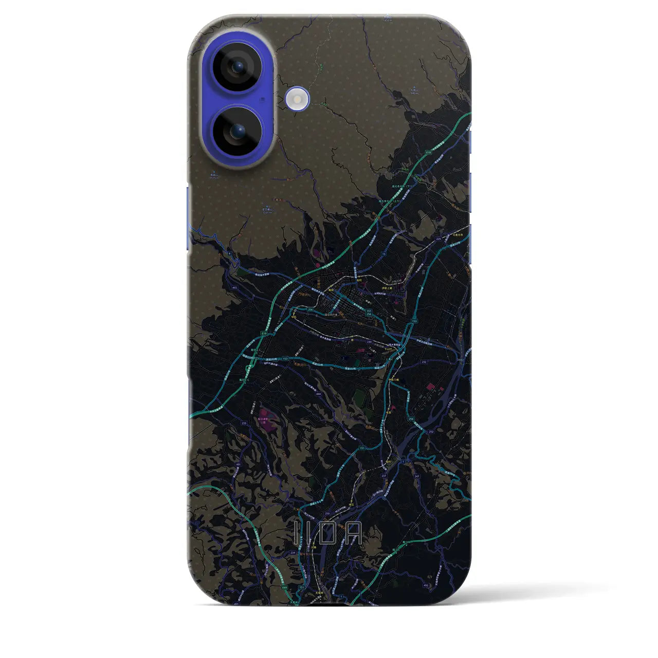 【飯田(長野県)】地図柄iPhoneケース(バックカバータイプ)
