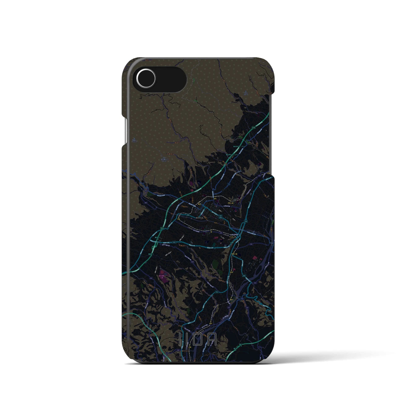 【飯田(長野県)】地図柄iPhoneケース(バックカバータイプ)