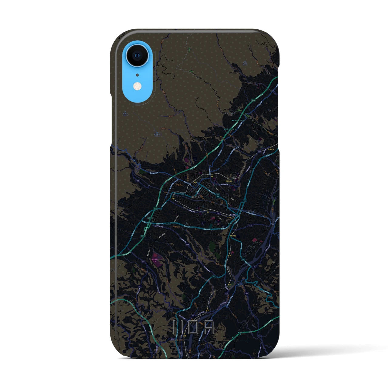【飯田(長野県)】地図柄iPhoneケース(バックカバータイプ)