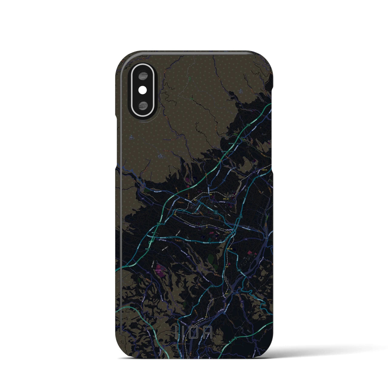 【飯田(長野県)】地図柄iPhoneケース(バックカバータイプ)