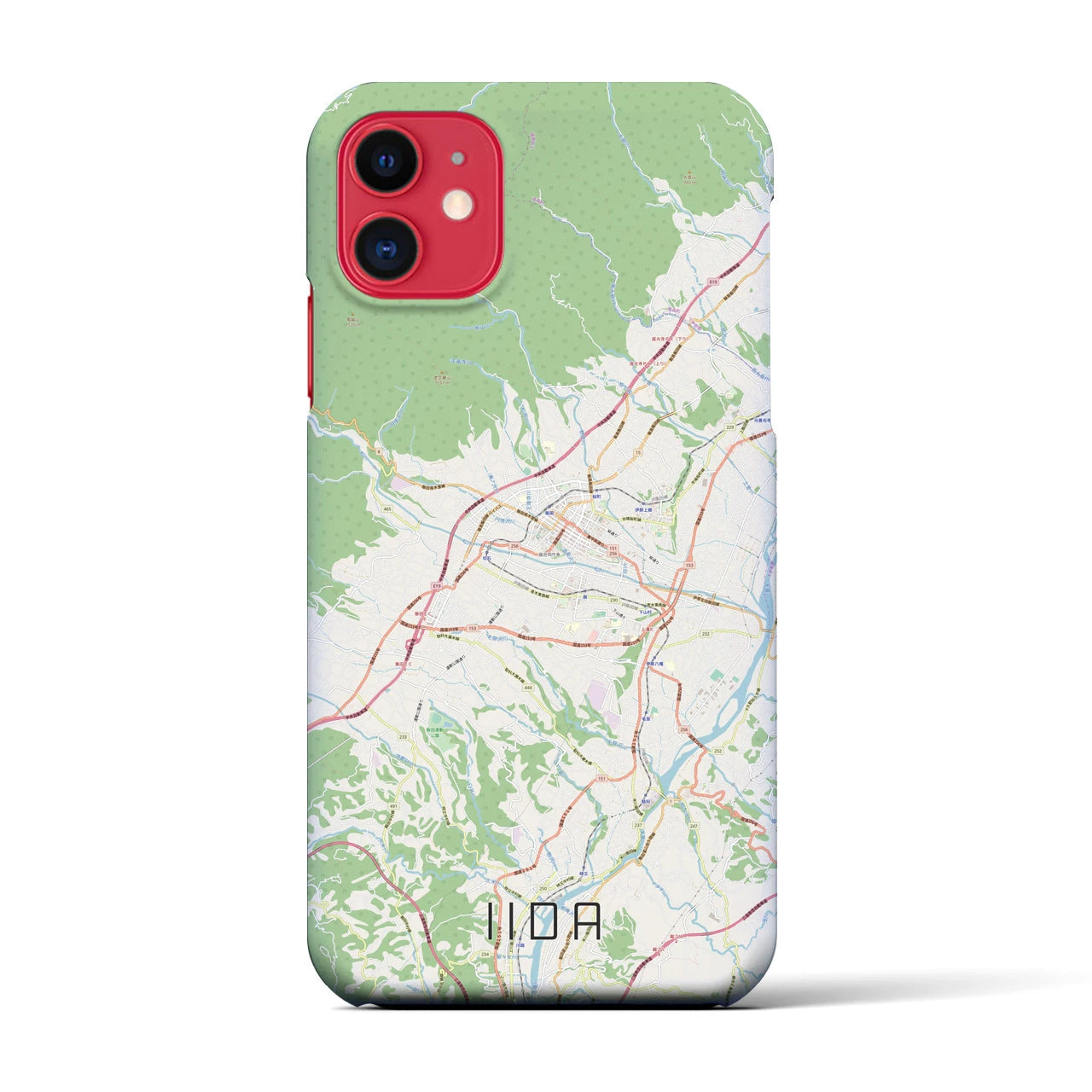 【飯田(長野県)】地図柄iPhoneケース(バックカバータイプ)