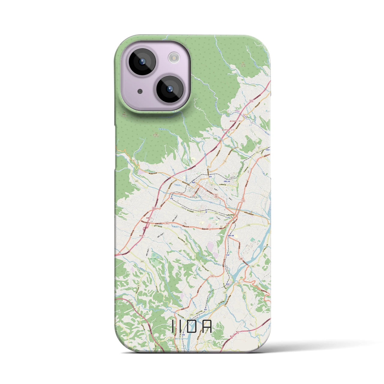 【飯田(長野県)】地図柄iPhoneケース(バックカバータイプ)