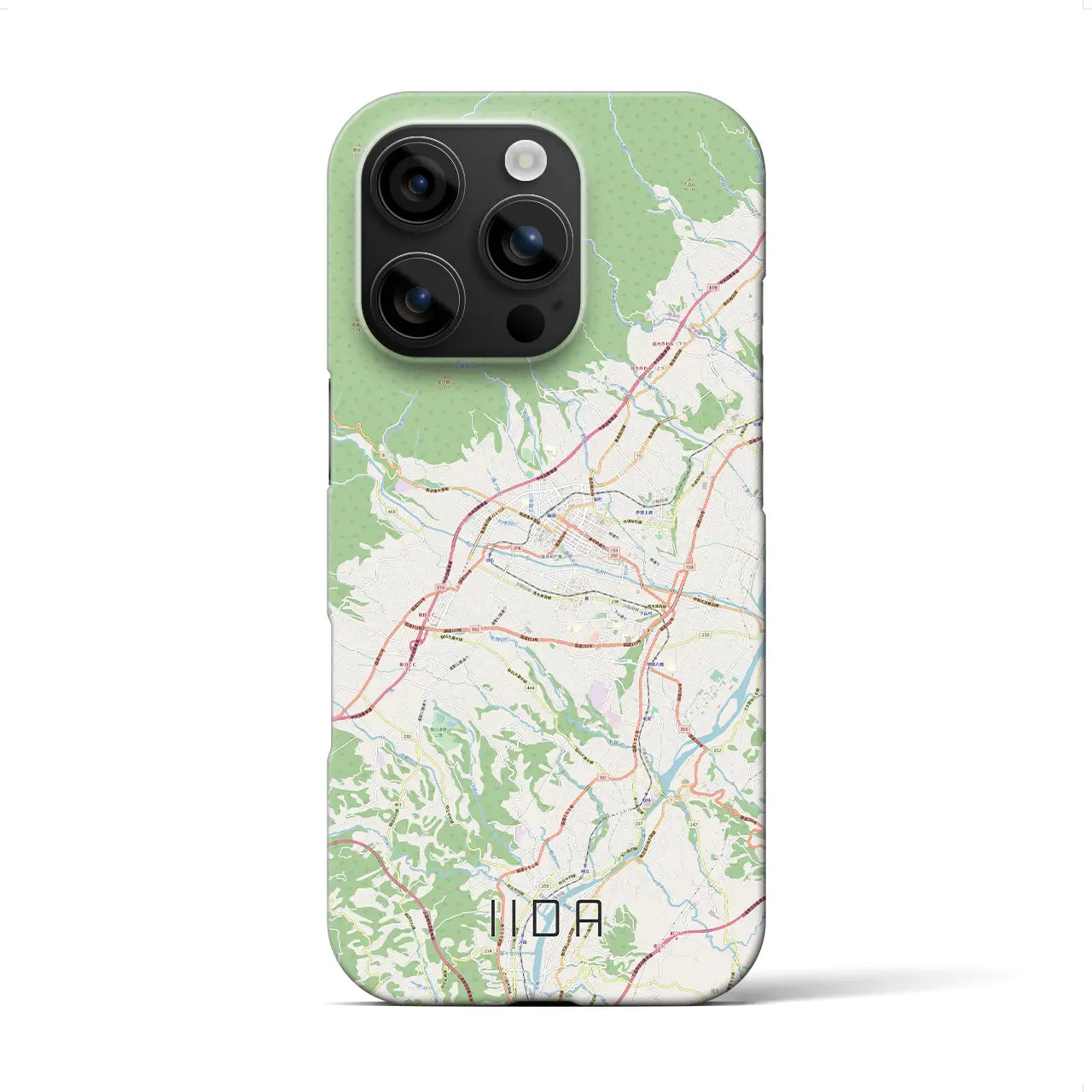 【飯田(長野県)】地図柄iPhoneケース(バックカバータイプ)