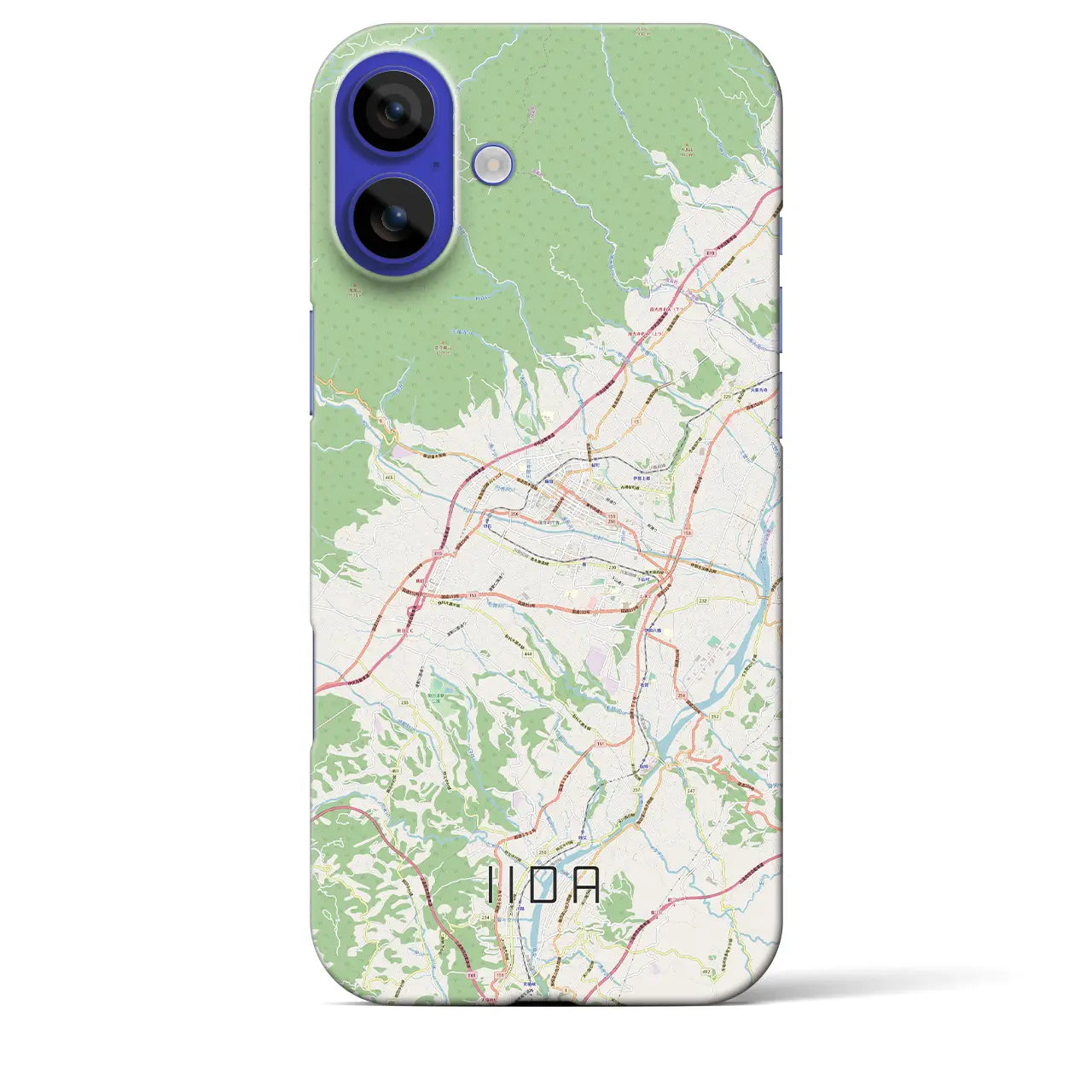 【飯田(長野県)】地図柄iPhoneケース(バックカバータイプ)ナチュラル・iPhone 16 Pro Max 用