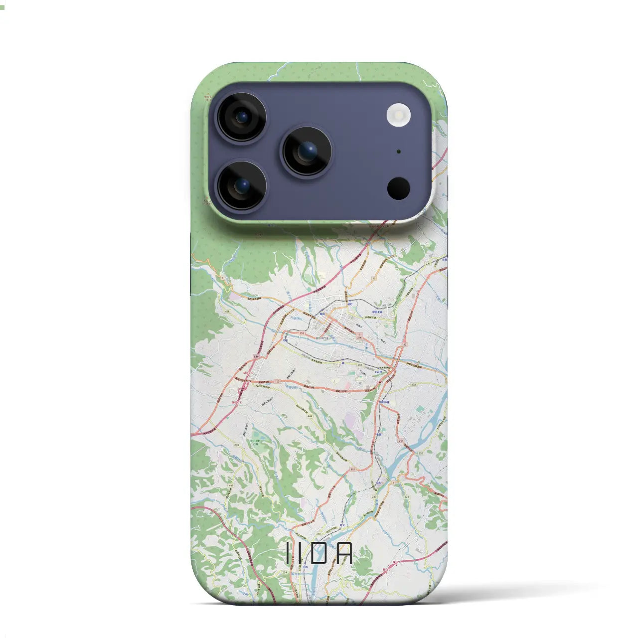 【飯田(長野県)】地図柄iPhoneケース(バックカバータイプ)ブラック・iPhone 17 Pro Max 用