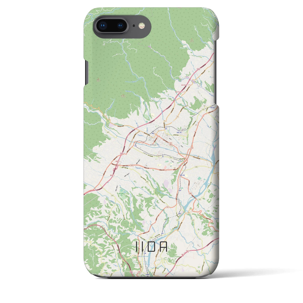 【飯田(長野県)】地図柄iPhoneケース(バックカバータイプ)