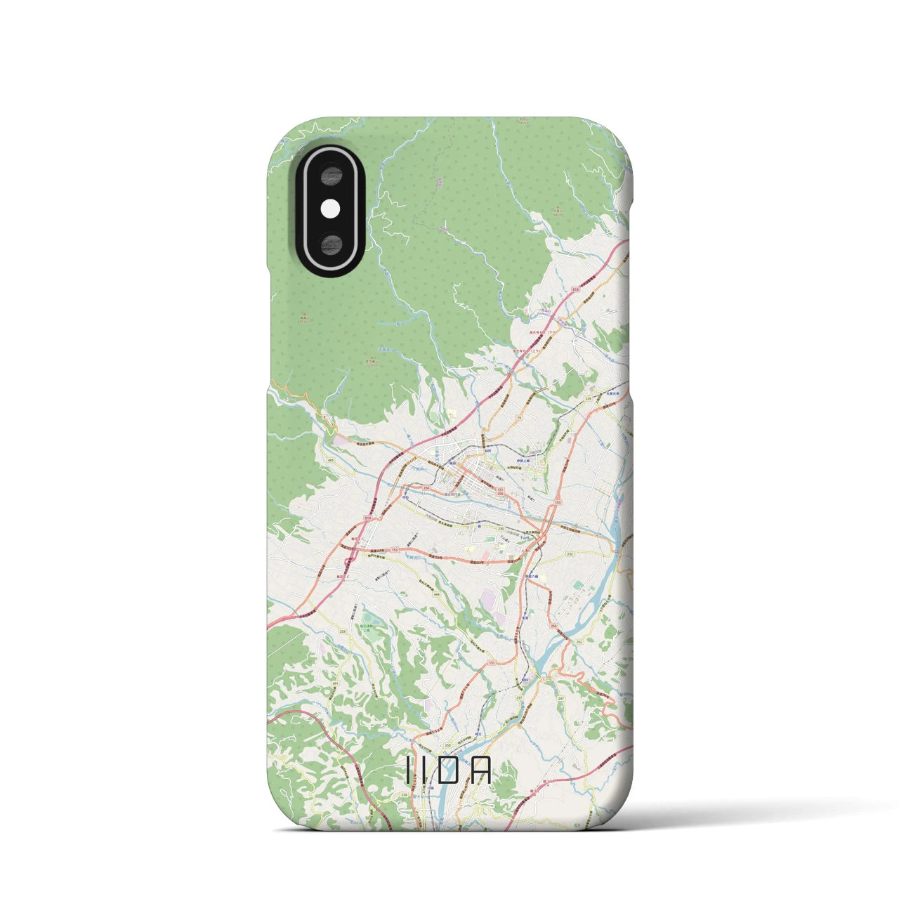 【飯田(長野県)】地図柄iPhoneケース(バックカバータイプ)
