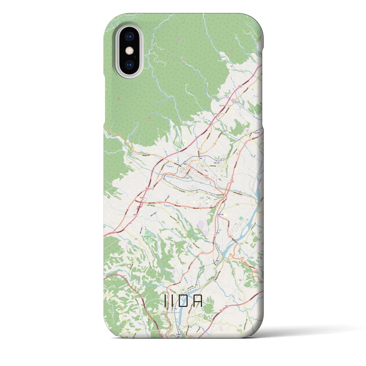 【飯田(長野県)】地図柄iPhoneケース(バックカバータイプ)