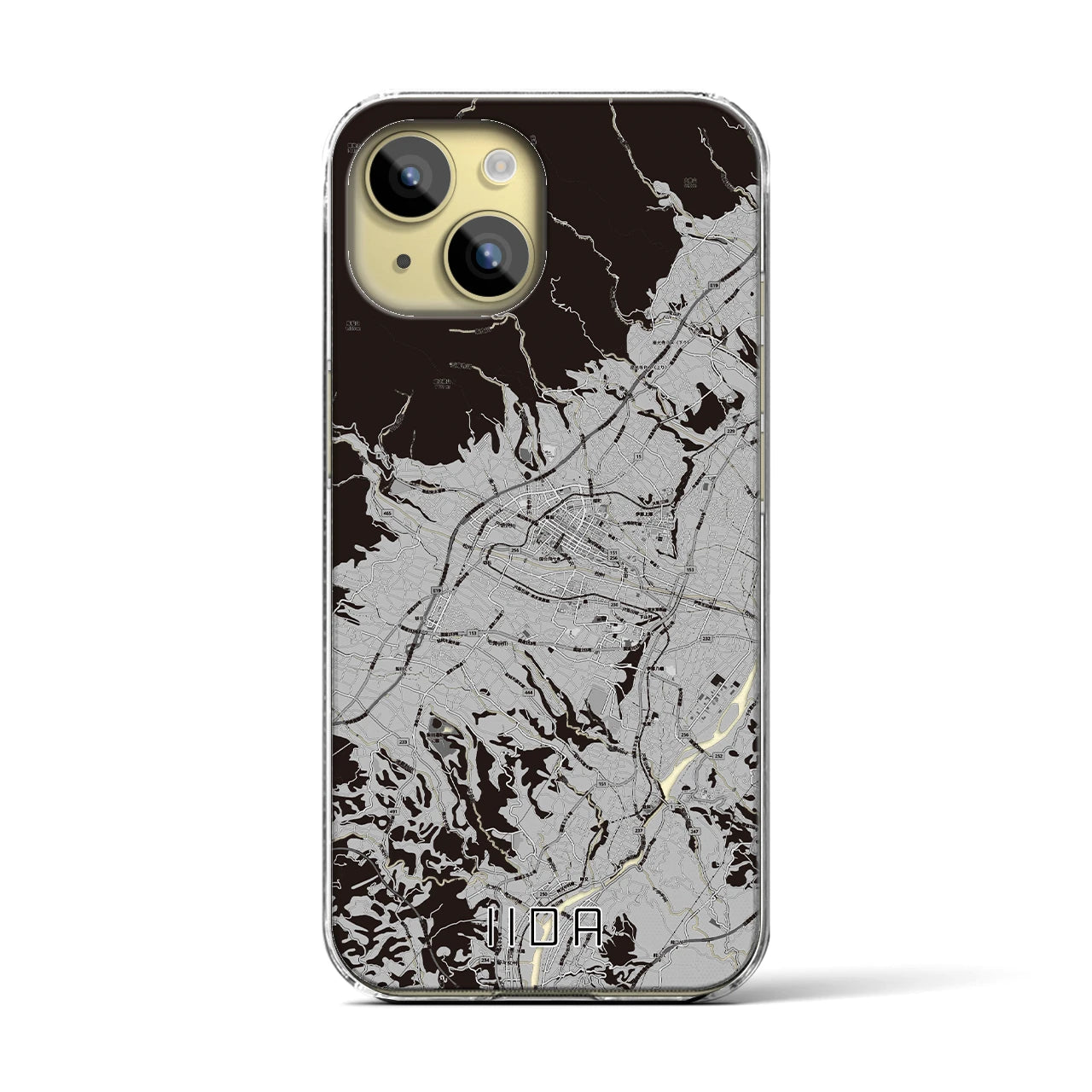 【飯田(長野県)】地図柄iPhoneケース(クリアタイプ)