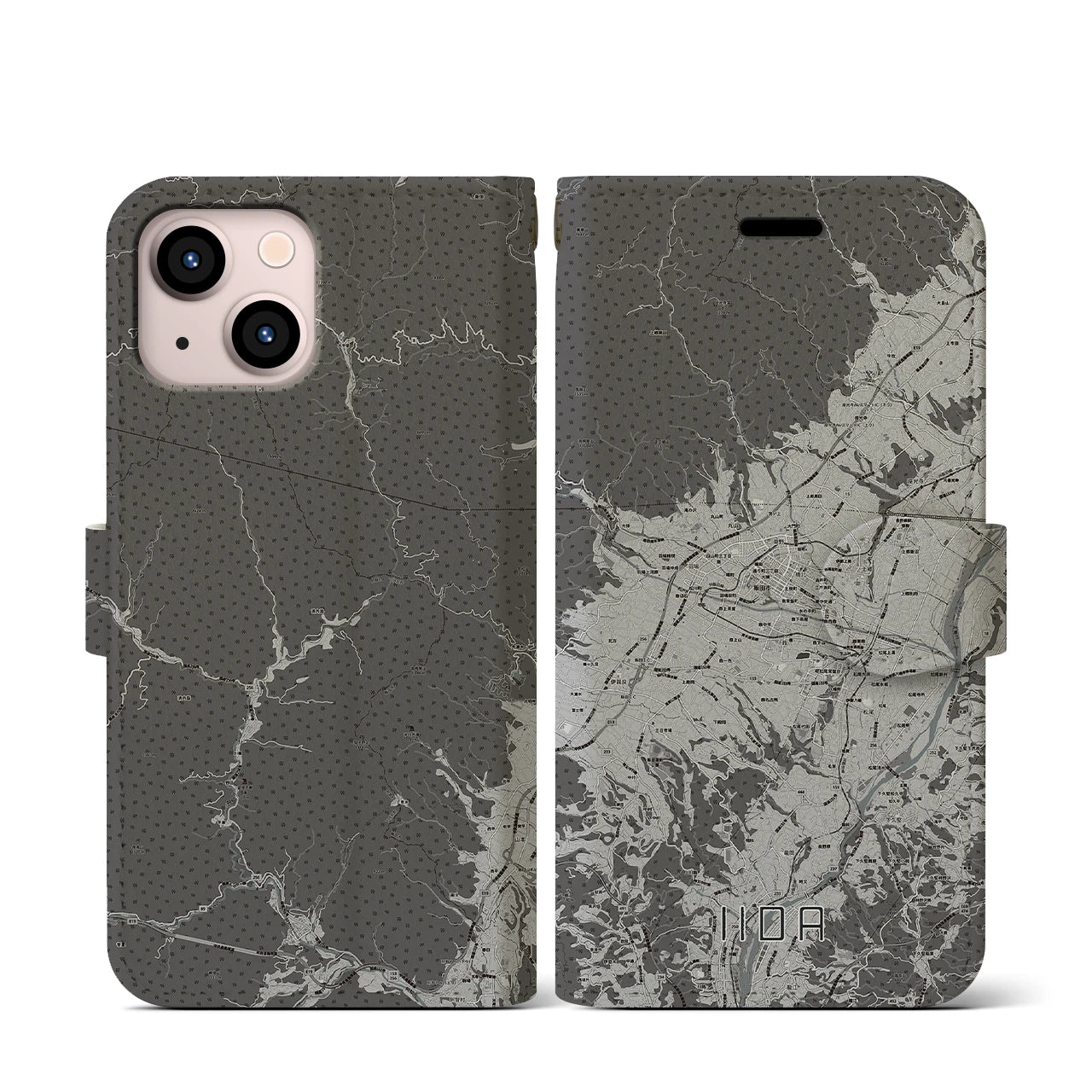 【飯田(長野県)】地図柄iPhoneケース(手帳タイプ)