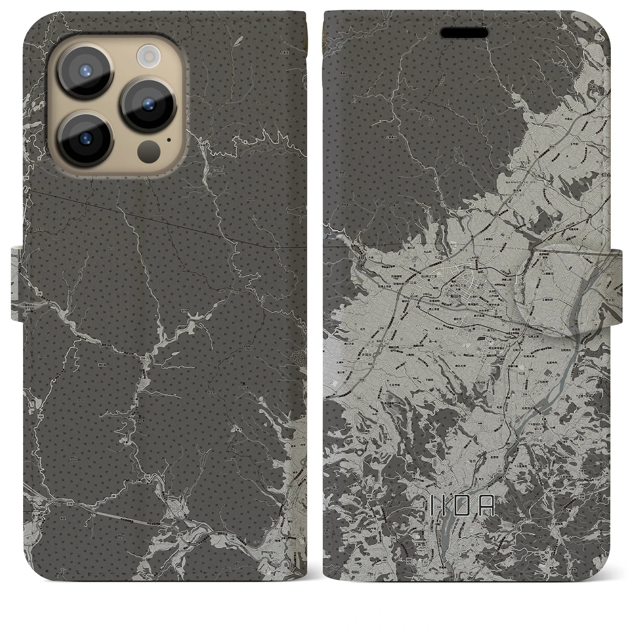 【飯田(長野県)】地図柄iPhoneケース(手帳タイプ)