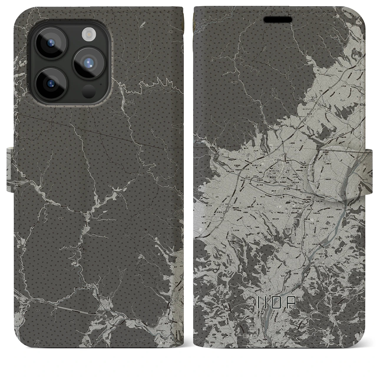 【飯田(長野県)】地図柄iPhoneケース(手帳タイプ)