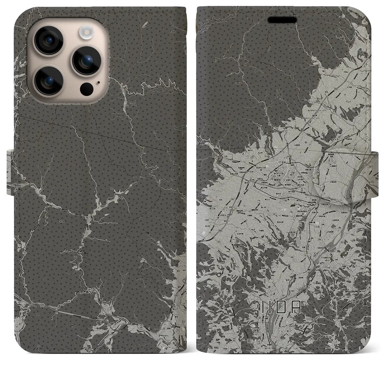 【飯田(長野県)】地図柄iPhoneケース(手帳タイプ)