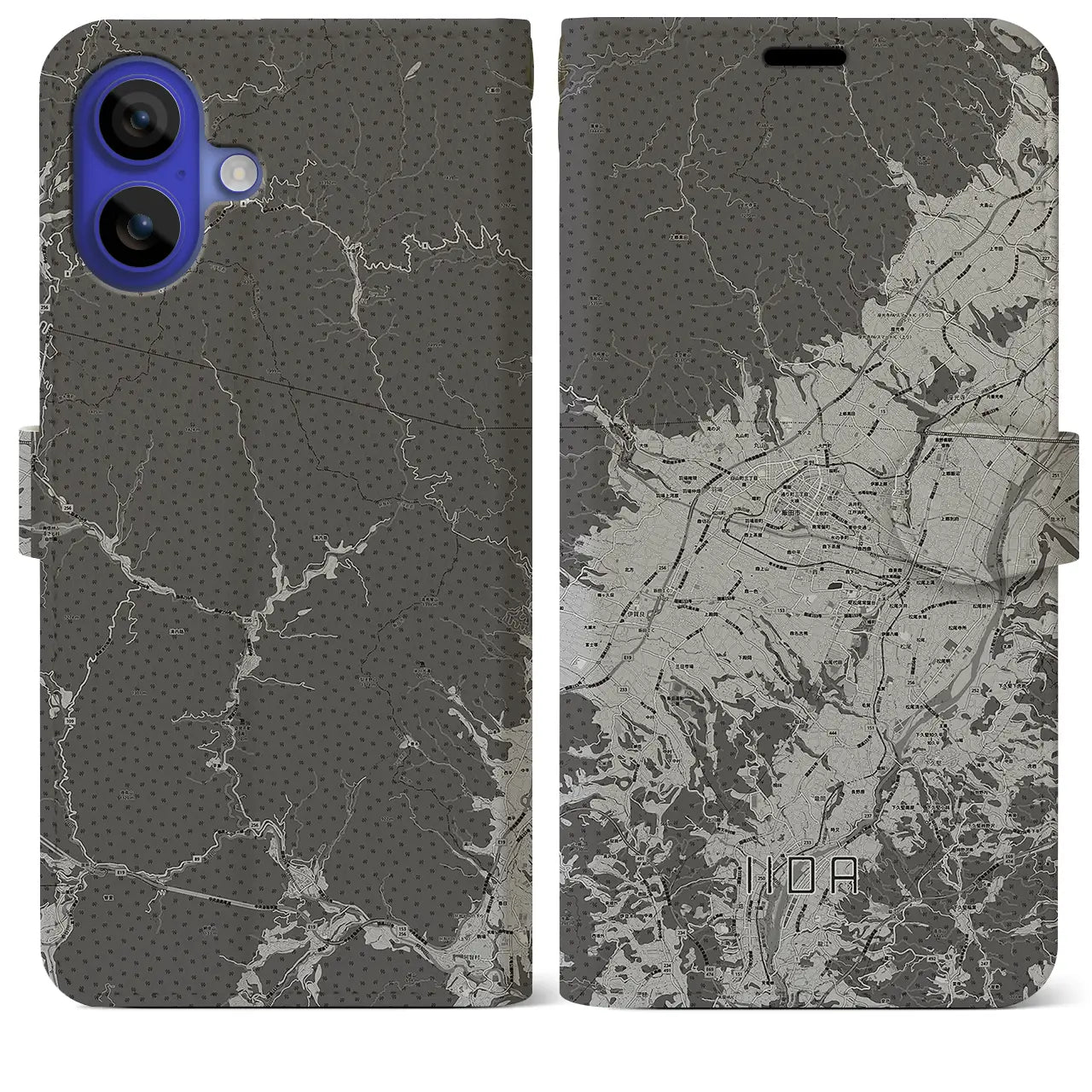 【飯田(長野県)】地図柄iPhoneケース(手帳タイプ)