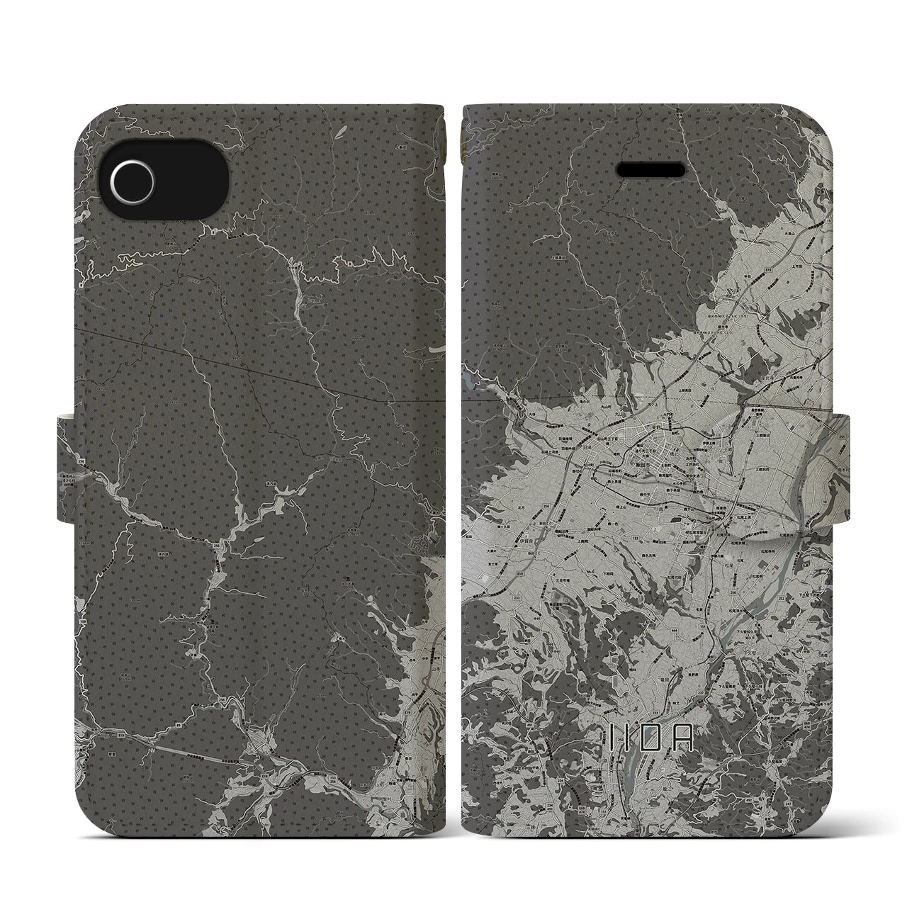 【飯田(長野県)】地図柄iPhoneケース(手帳タイプ)