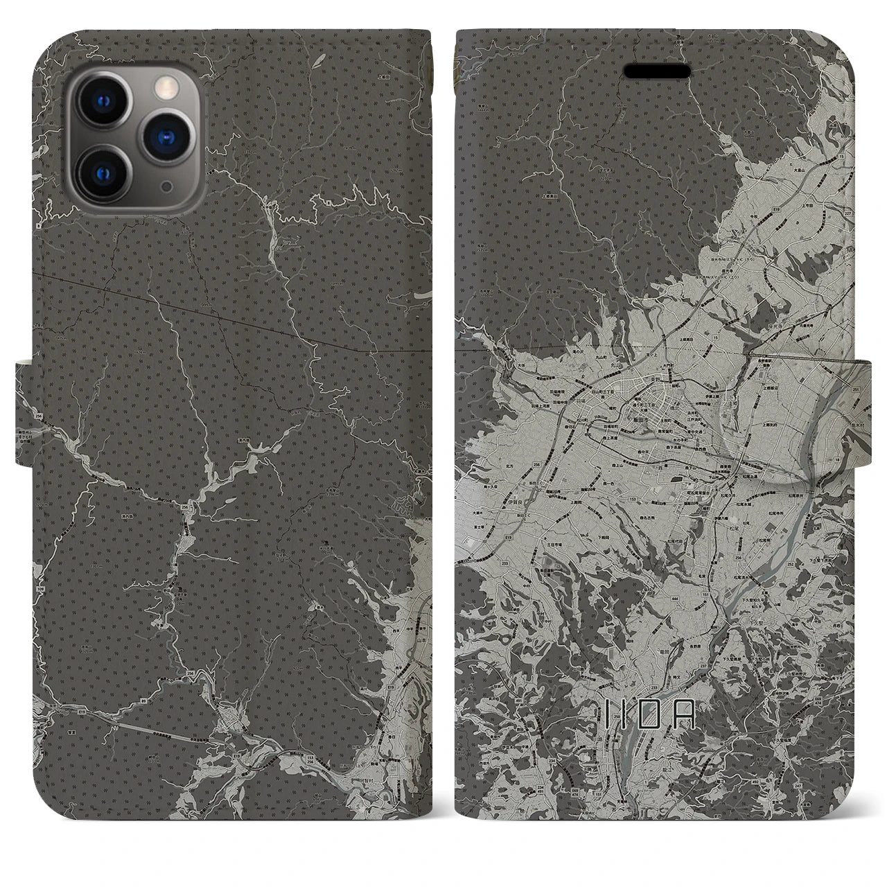 【飯田(長野県)】地図柄iPhoneケース(手帳タイプ)