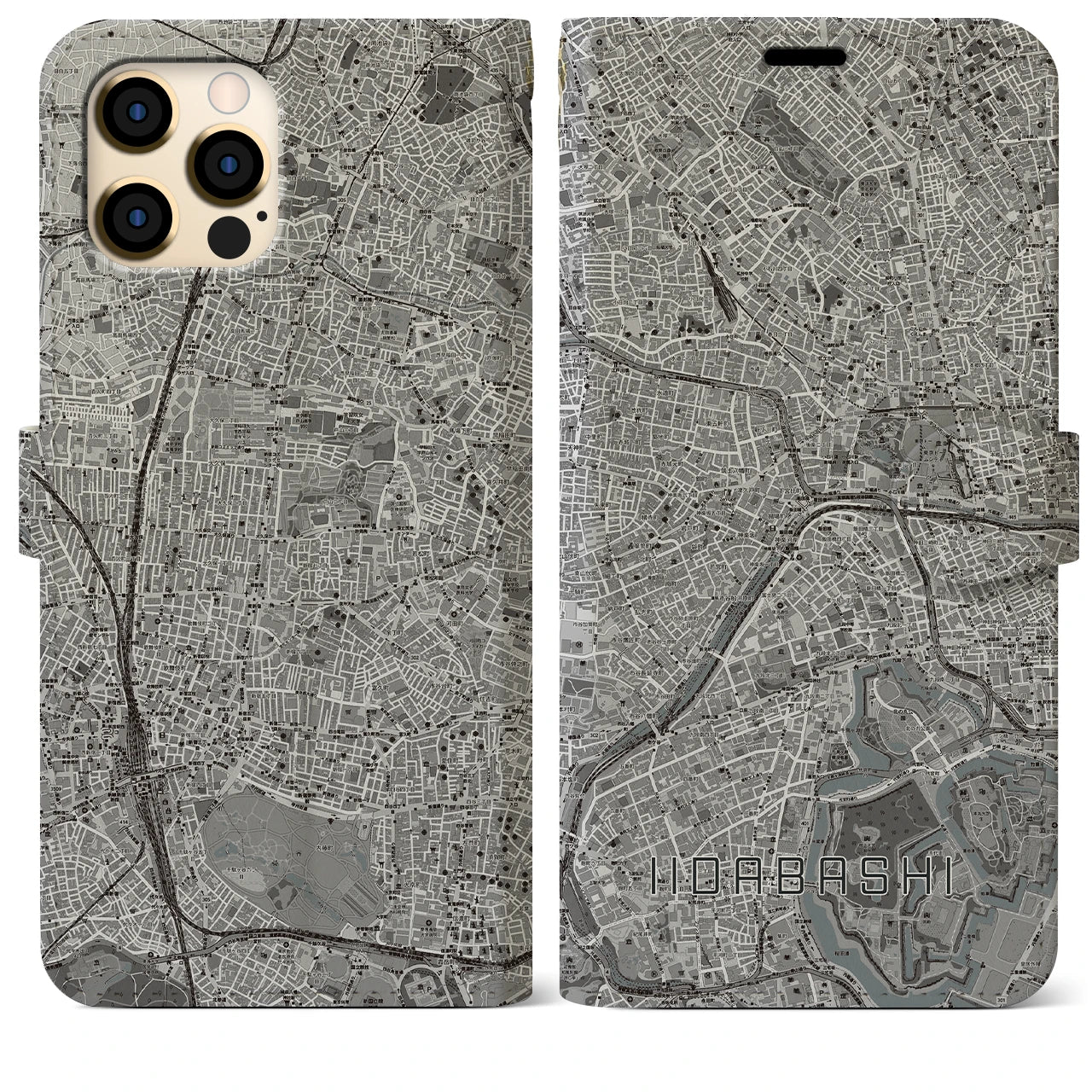 【飯田橋(東京都)】地図柄iPhoneケース(手帳タイプ)