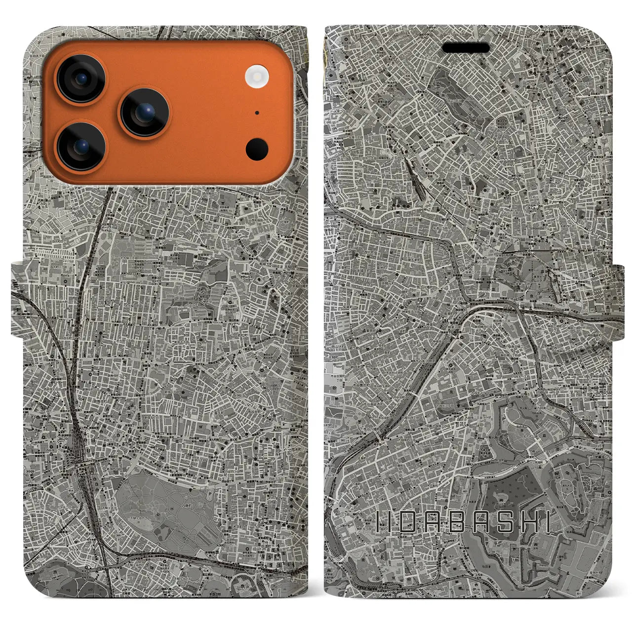 【飯田橋(東京都)】地図柄iPhoneケース(手帳タイプ)