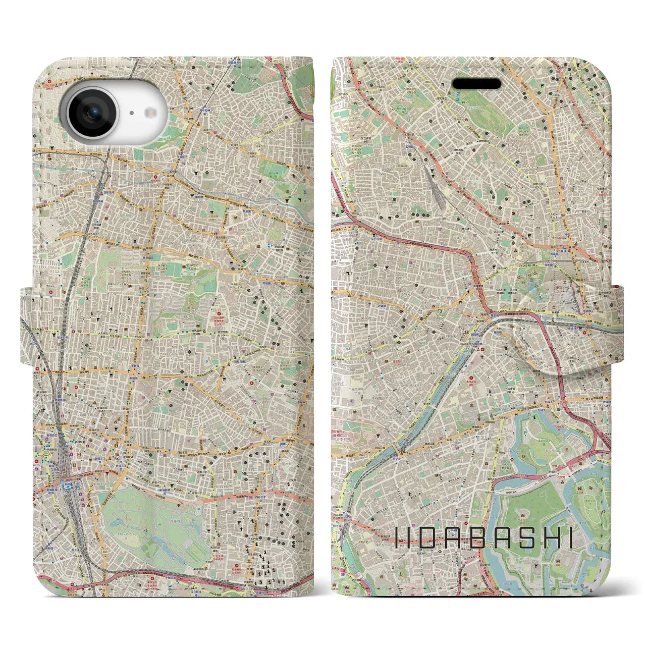 【飯田橋(東京都)】地図柄iPhoneケース(手帳タイプ)