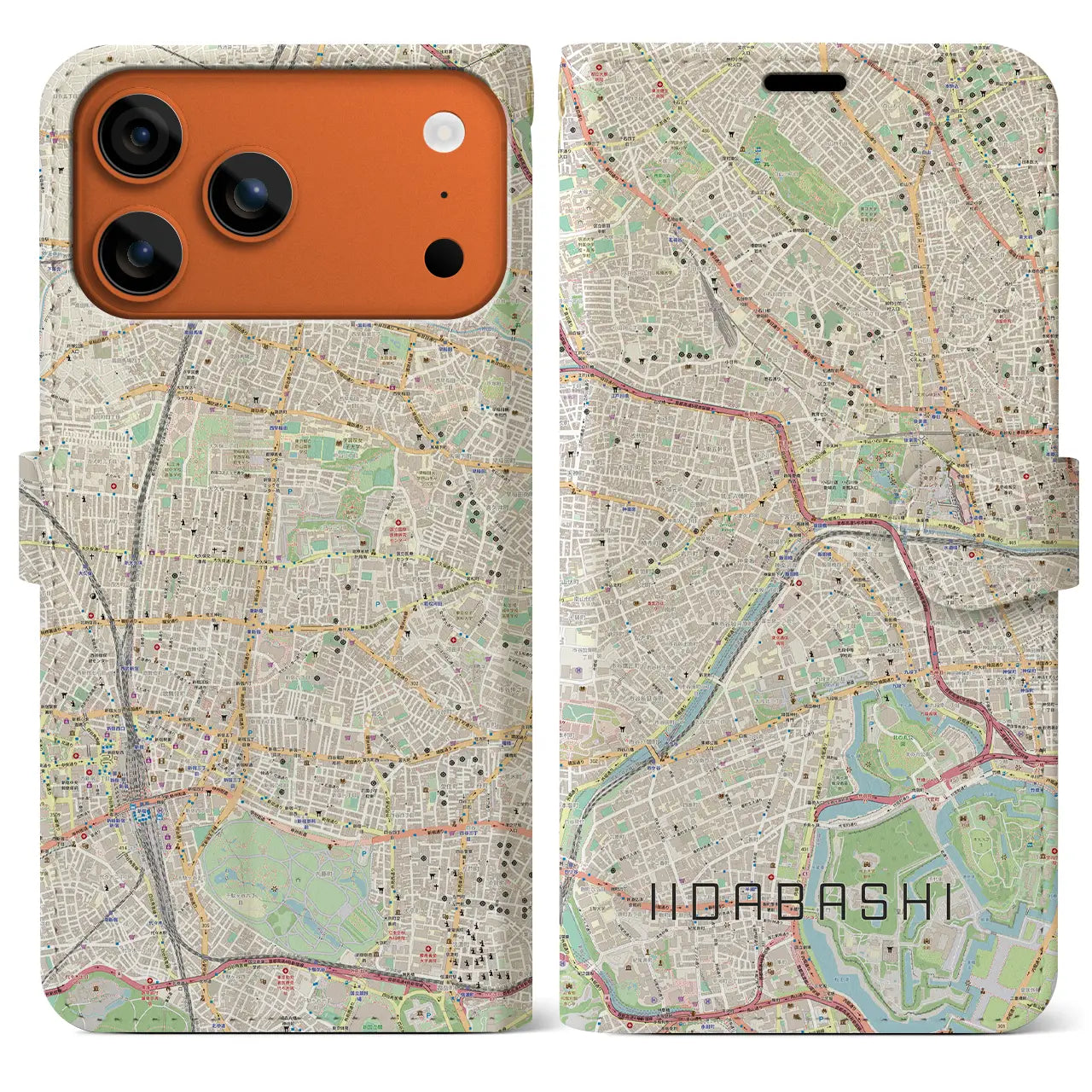 【飯田橋(東京都)】地図柄iPhoneケース(手帳タイプ)