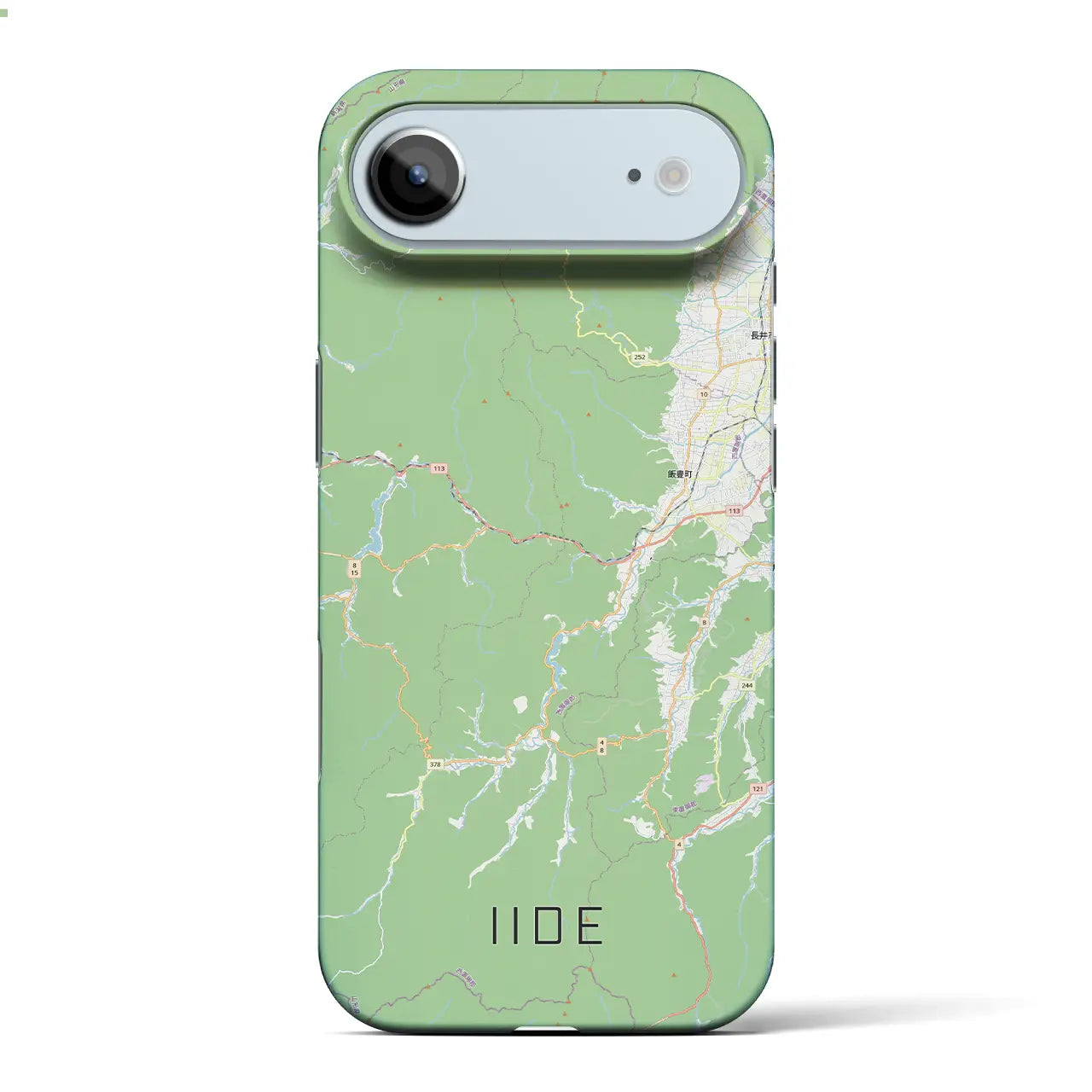 【飯豊(山形県)】地図柄iPhoneケース(バックカバータイプ)ブラック・iPhone 17 Pro Max 用