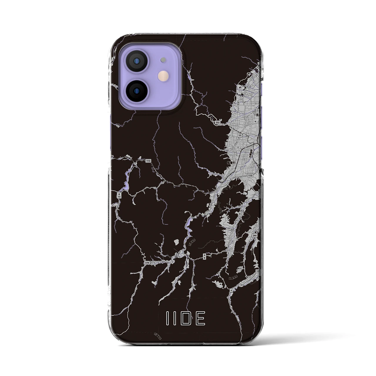 【飯豊(山形県)】地図柄iPhoneケース(クリアタイプ)