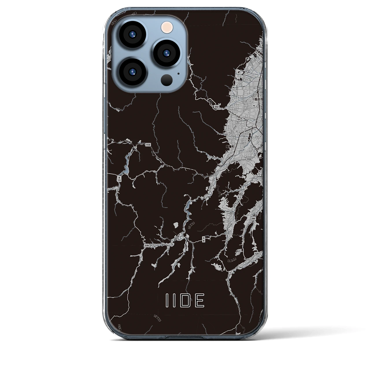 【飯豊(山形県)】地図柄iPhoneケース(クリアタイプ)