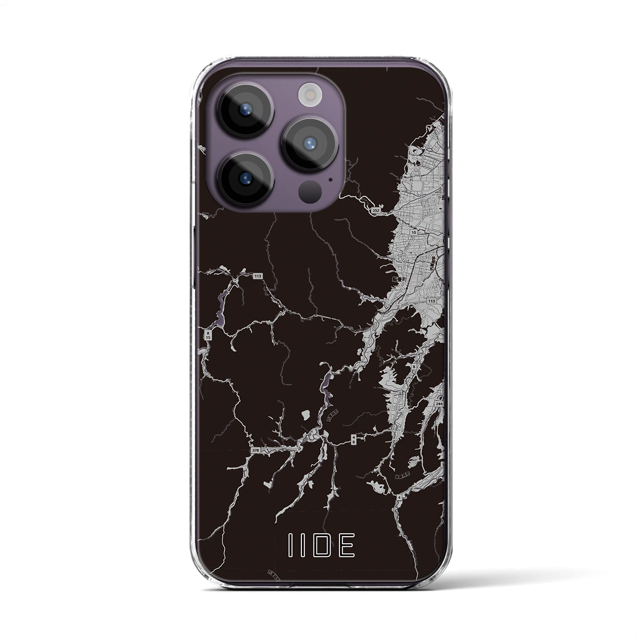 【飯豊(山形県)】地図柄iPhoneケース(クリアタイプ)