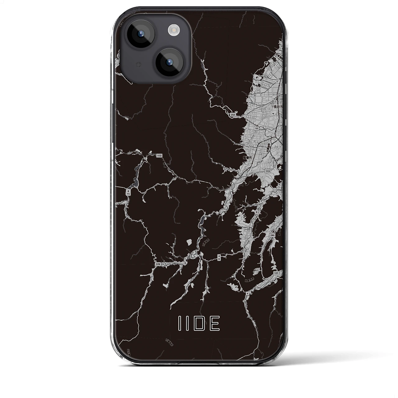 【飯豊(山形県)】地図柄iPhoneケース(クリアタイプ)