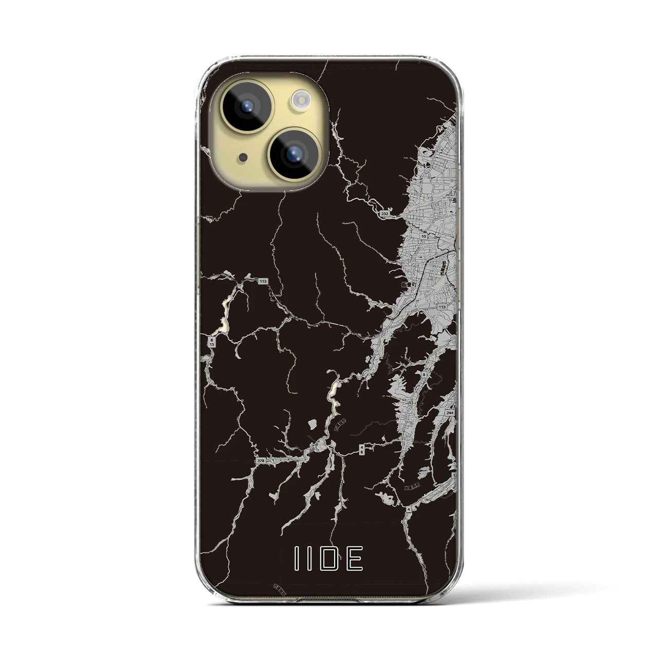 【飯豊(山形県)】地図柄iPhoneケース(クリアタイプ)