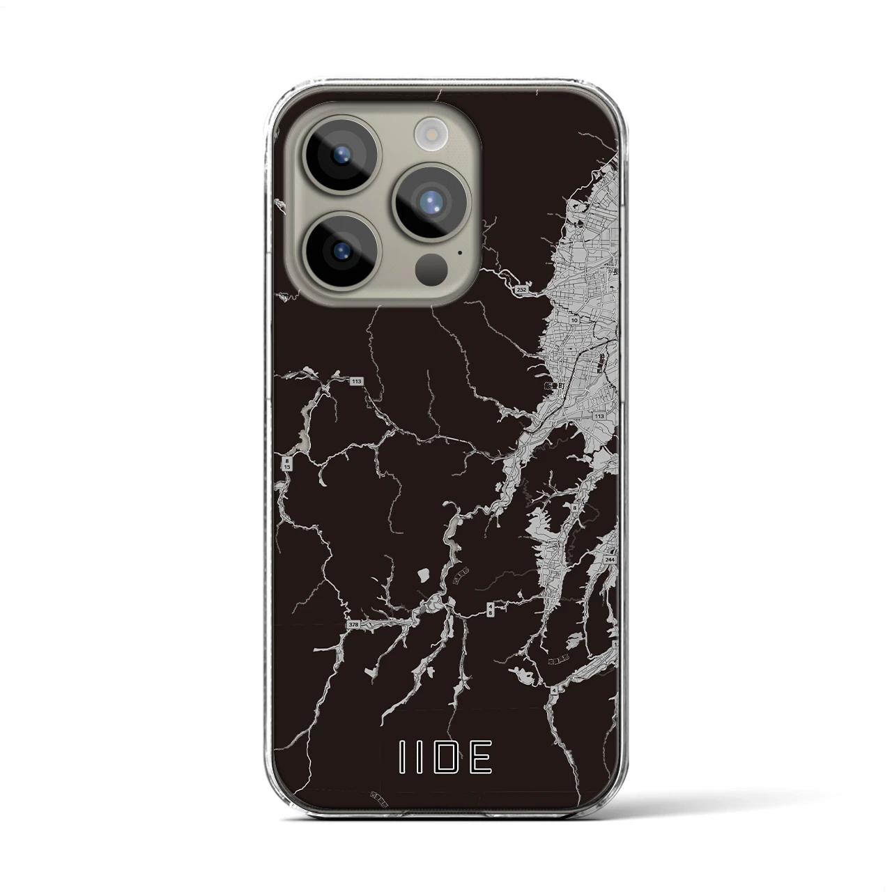 【飯豊(山形県)】地図柄iPhoneケース(クリアタイプ)