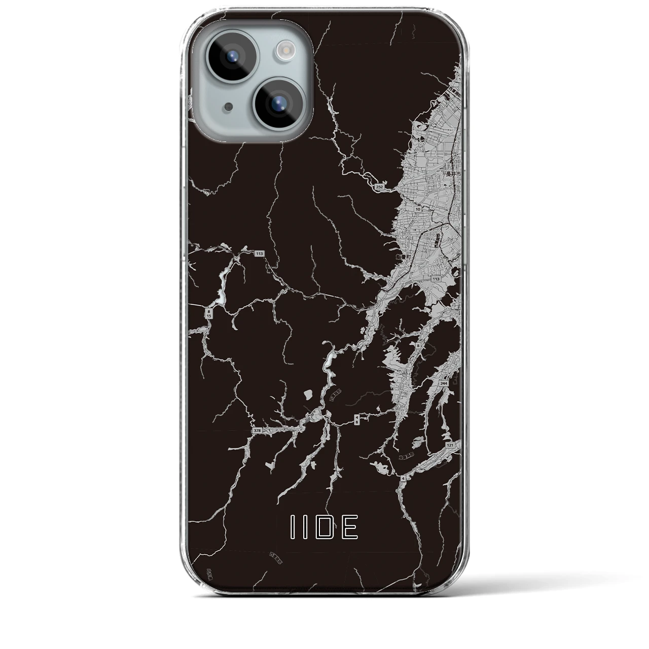 【飯豊(山形県)】地図柄iPhoneケース(クリアタイプ)