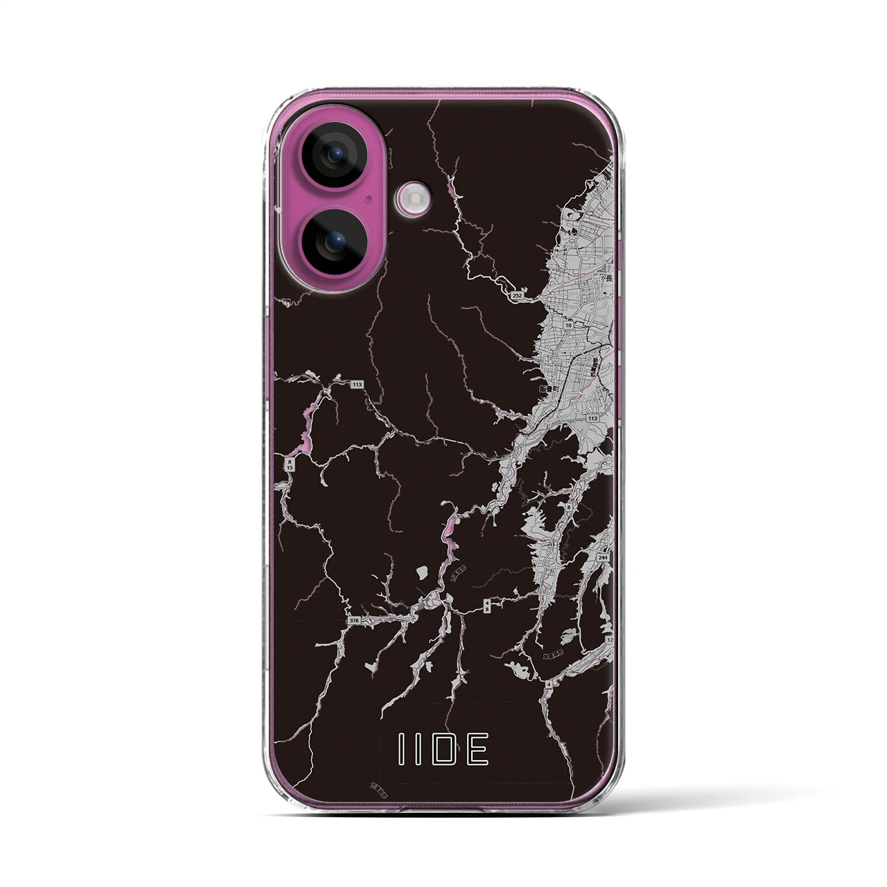 【飯豊(山形県)】地図柄iPhoneケース(クリアタイプ)