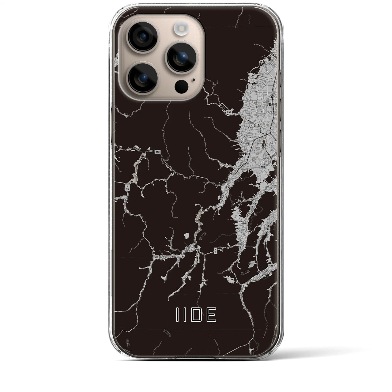 【飯豊(山形県)】地図柄iPhoneケース(クリアタイプ)